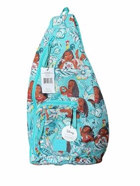 Vera Bradley Aqua Floral Character Sling Backpack